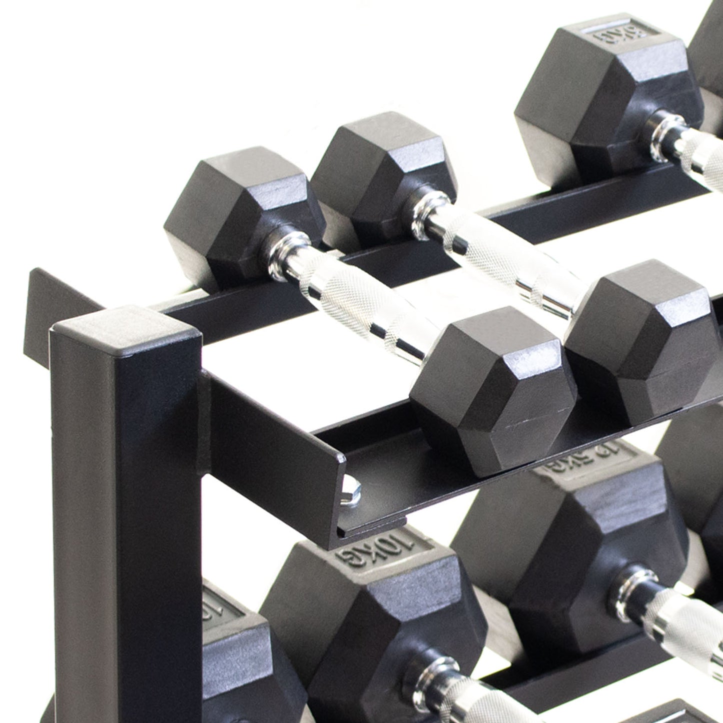 Body Power 40" Dumbbell Rack and Rubber Hex Set - 2.5 to 20kg