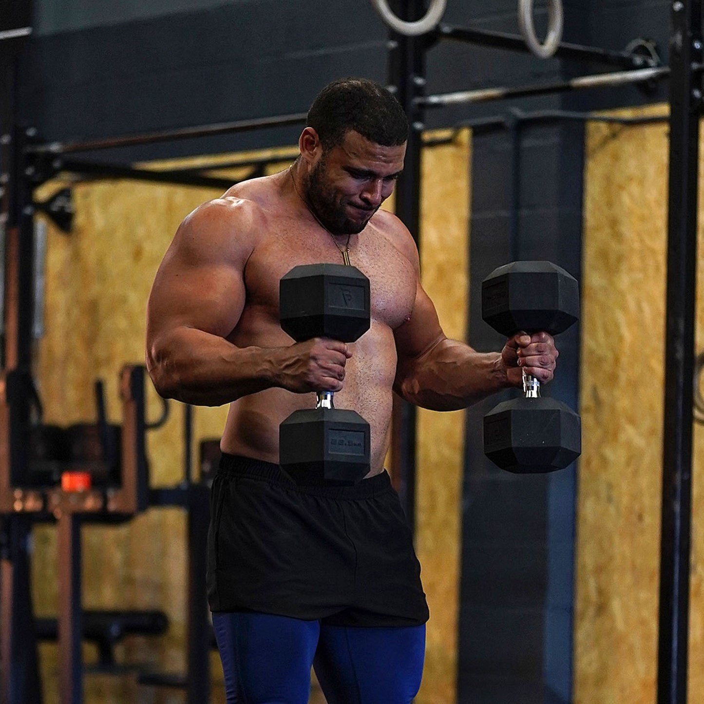 Body Power 40" Dumbbell Rack and Rubber Hex Set - 2.5 to 20kg